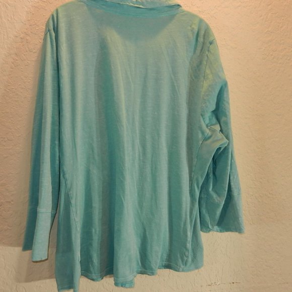Sanoma teal multi media button front SHIRT - Picture 5 of 7